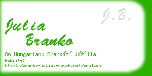 julia branko business card